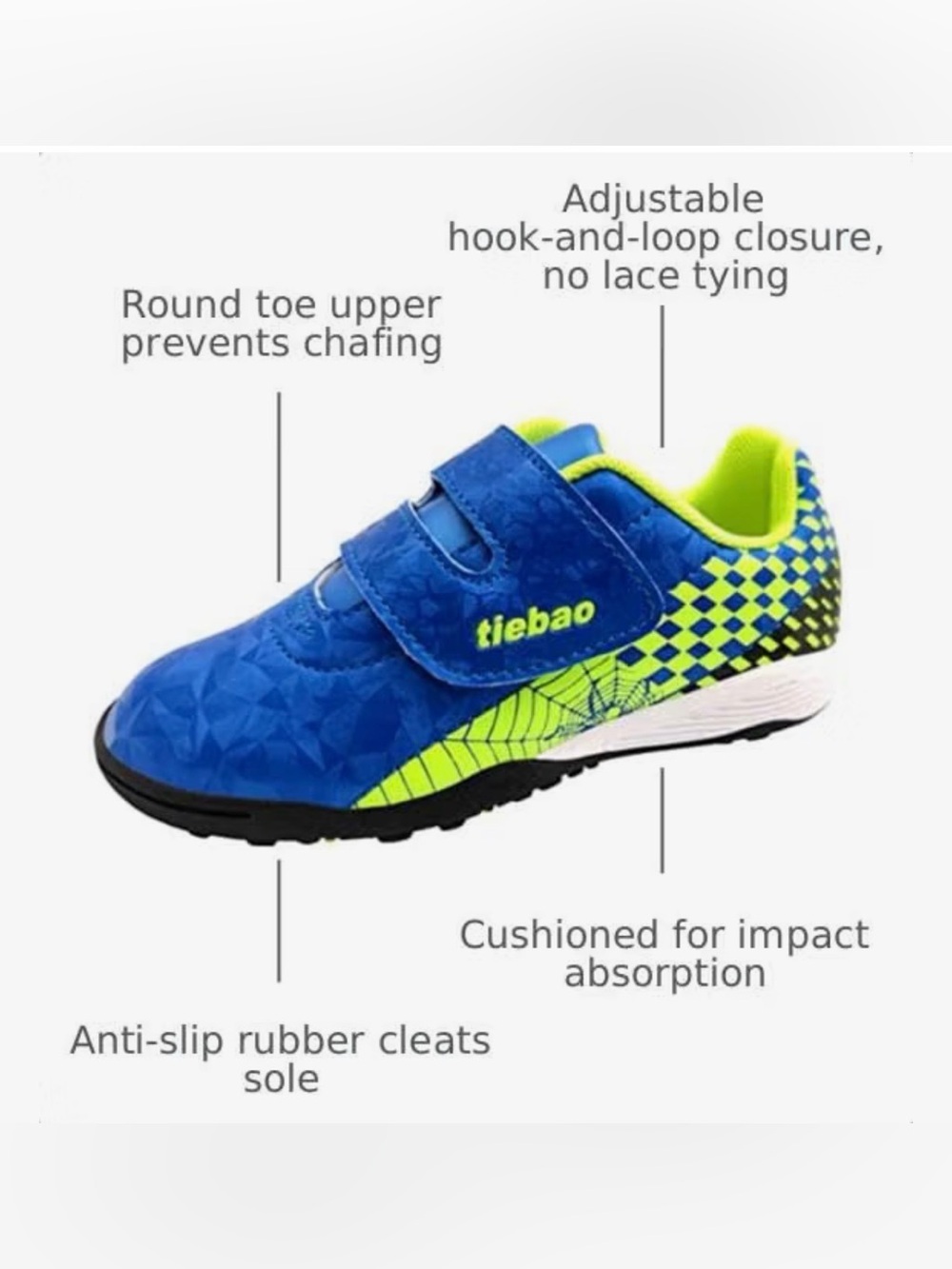 Tiebao Child Soccer Cleats Toddler Kids 7.5